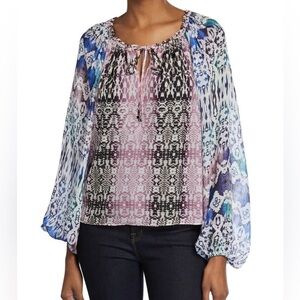 Ramy Brook Kayden Pink Snake printed flowy blouse 100% silk XS